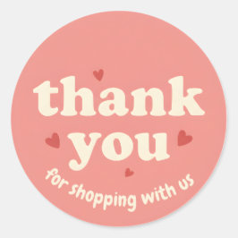 Heart Design Thank You Business Sticker