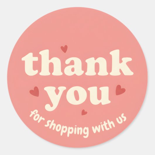 Heart Design Thank You Business Sticker (Voorkant)