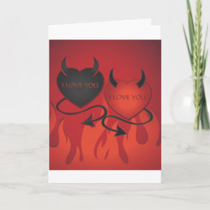 Heart Devil - Valentijn rood - Ik hou van je.ai Feestdagen Kaart