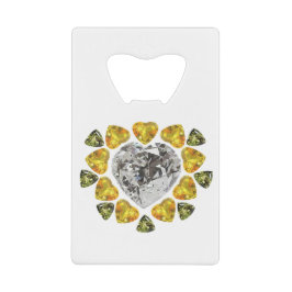 Heart Diamond Gemstone Art Creditkaart Flessenopener