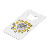 Heart Diamond Gemstone Art Creditkaart Flessenopener (Voorkant Gekanteld)