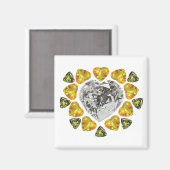 Heart Diamond Gemstone Art Magneet (Voorkant / Achterkant)