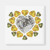 Heart Diamond Gemstone Art Magneet (Voorkant)
