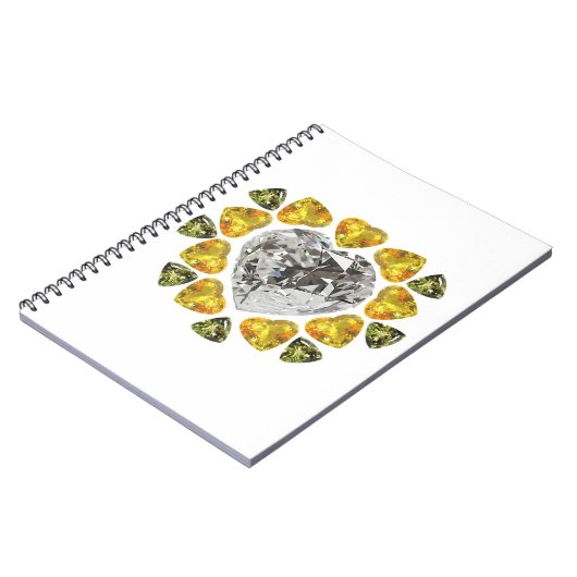 Heart Diamond Gemstone Art Notitieboek (Linkerzijde)
