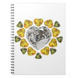Heart Diamond Gemstone Art Notitieboek