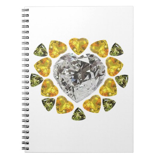Heart Diamond Gemstone Art Notitieboek (Voorkant)