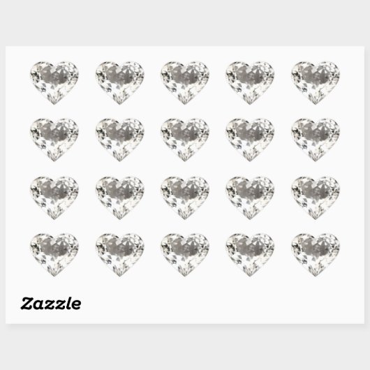 Heart Diamond Print Sticker (Vel)