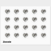 Heart Diamond Ronde Sticker (Vel)