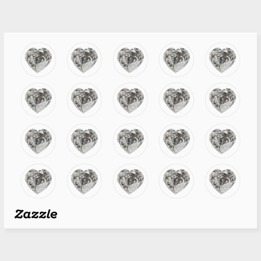 Heart Diamond Ronde Sticker (Vel)