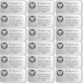 Heart Diamond Silver Wedding Guest Address Sticke Sticker (Voorkant)