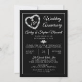 Heart Diamonds 10de huwelijksjubileumfeest Kaart (Voorkant)