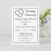 Heart Diamonds 10th Wedding Jubileum Party Kaart (Staand voorkant)