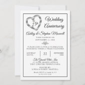 Heart Diamonds 25th Wedding Jubileum Party Kaart (Voorkant)