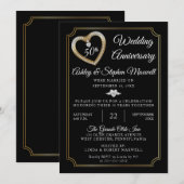 Heart Diamonds 50ste Huwelijksjubileumfeest Kaart (Voorkant / Achterkant)