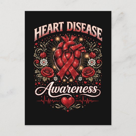 Heart Disease Awareness Briefkaart (Voorkant)