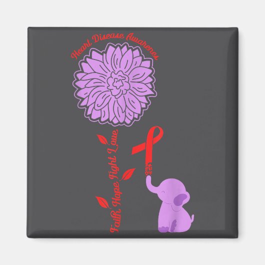 Heart Disease Awareness Faith Hope Fight Love Card Magneet (Voorkant)