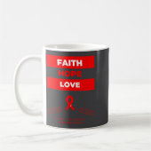 Heart Disease Awareness Faith Hope Love Design  Koffiemok (Links)