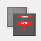 Heart Disease Awareness Faith Hope Love Design  Magneet (Voorkant / Achterkant)