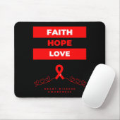 Heart Disease Awareness Faith Hope Love Design  Muismat (Met muis)