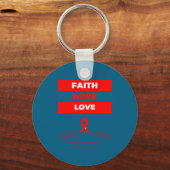 Heart Disease Awareness Faith Hope Love Design  Sleutelhanger (Voorkant)