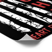 Heart Disease Awareness February Usa Flag Ribbon R Poster (Hoek)