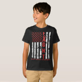 Heart Disease Awareness February Usa Flag Ribbon R T-shirt (Voorkant volledig)