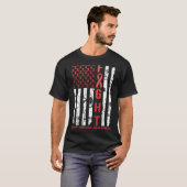 Heart Disease Awareness February Usa Flag Ribbon R T-shirt (Voorkant volledig)