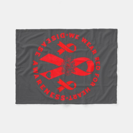 Heart Disease Awareness  Fleece Deken (Voorkant (Horizontaal))