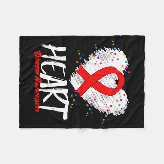 Heart Disease Awareness  Fleece Deken (Voorkant (Horizontaal))