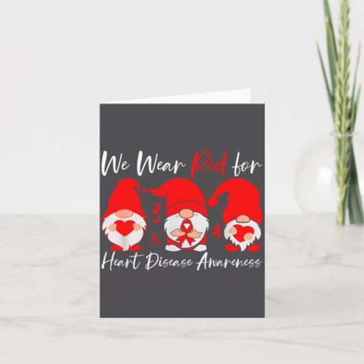Heart Disease Awareness Gnome  Kaart (Voorkant)
