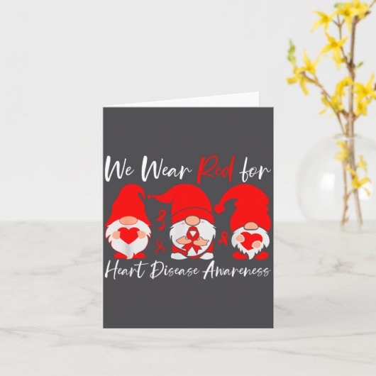 Heart Disease Awareness Gnome  Kaart (Gele Bloem)
