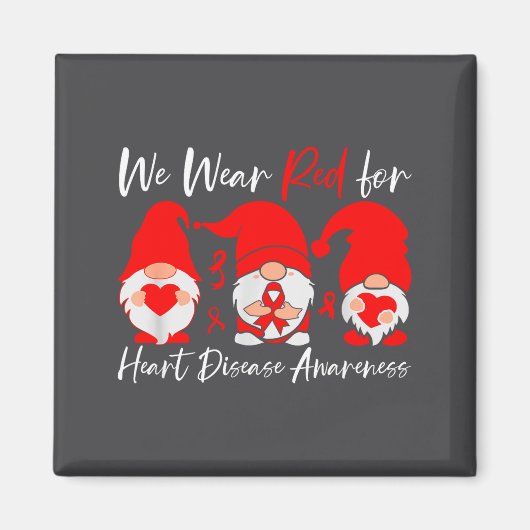 Heart Disease Awareness Gnome  Magneet (Voorkant)