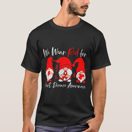 Heart Disease Awareness Gnome  T-shirt (Voorkant)