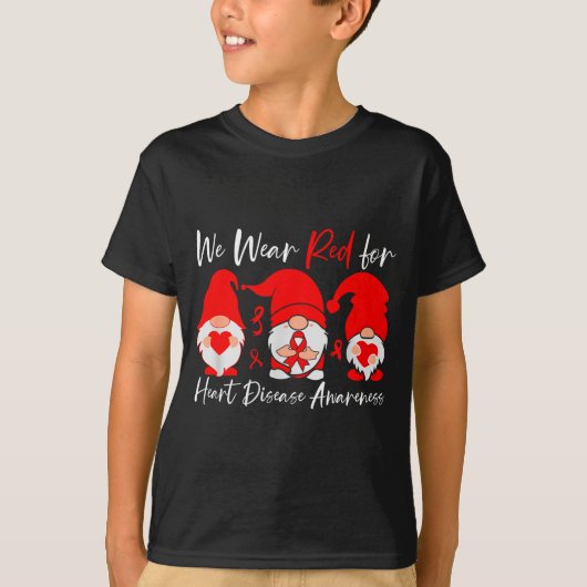 Heart Disease Awareness Gnome  T-shirt (Voorkant)