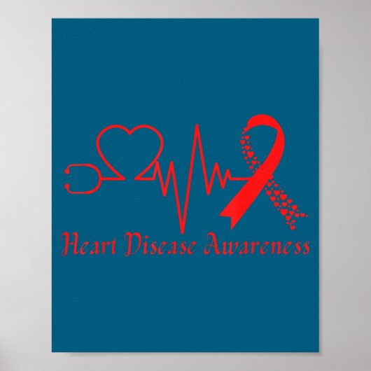 Heart Disease Awareness Go Red In February Health  Poster (Voorkant)