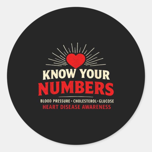 Heart Disease Awareness Go Red In February Health  Ronde Sticker (Voorkant)