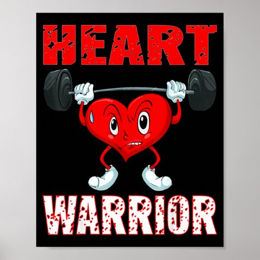 Heart Disease Awareness Heart Warrior Wear Red Hea Poster (Voorkant)