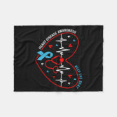 Heart Disease Awareness Heartbeat Survivor Warrior Fleece Deken (Voorkant (Horizontaal))