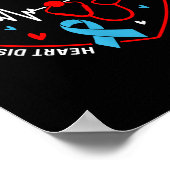 Heart Disease Awareness Heartbeat Survivor Warrior Poster (Hoek)