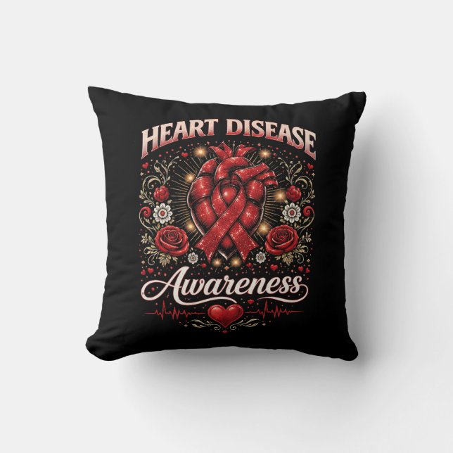 Heart Disease Awareness Kussen (Voorkant)
