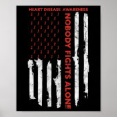 Heart Disease Awareness Month Amerikaanse vlag Poster (Voorkant)
