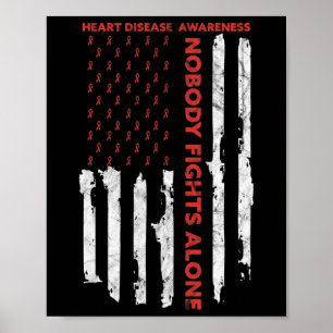 Heart Disease Awareness Month Amerikaanse vlag Poster