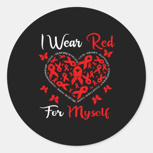 Heart Disease Awareness Month Open Heart Diseases  Ronde Sticker (Voorkant)