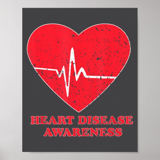 Heart Disease Awareness -national Wear Red Shirt D Poster (Voorkant)