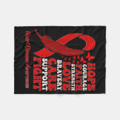 Heart Disease Awareness Red Butterflies Ribbon Sup Fleece Deken (Voorkant (Horizontaal))