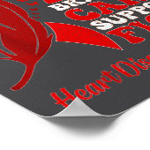 Heart Disease Awareness Red Butterflies Ribbon Sup Poster (Hoek)