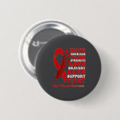 Heart Disease Awareness Red Butterflies Ribbon Sup Ronde Button 5,7 Cm (Voorkant /achterkant)