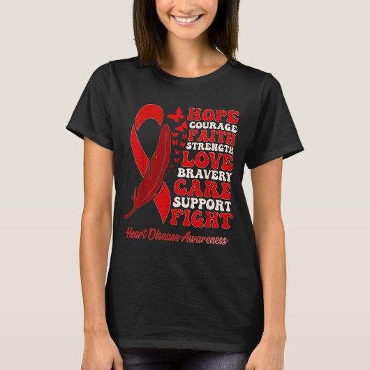 Heart Disease Awareness Red Butterflies Ribbon Sup T-shirt (Voorkant)