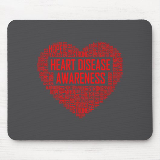 Heart Disease Awareness Red Heart Gift February We Muismat (Voorkant)