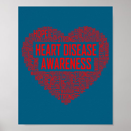 Heart Disease Awareness Red Heart Gift February We Poster (Voorkant)